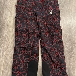Spyder Kids Black and Red Web Pattern Bottoms